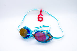 Get your cap number for your swim goggles with Swim Loops goggle tags. Make sure everyone knows those are your swim goggles. Buy your number now at www.swimloops.com.