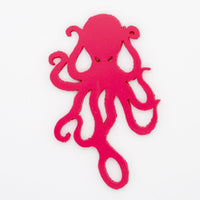 Dark pink octopus shaped Swim Loops goggle tag to label swim goggles