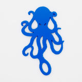 Blue octopus shaped Swim Loops goggle tag to label swim goggles