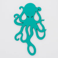 Sea foam green octopus shaped Swim Loops goggle tag to label swim goggles