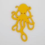 Yellow octopus shaped Swim Loops goggle tag to label swim goggles