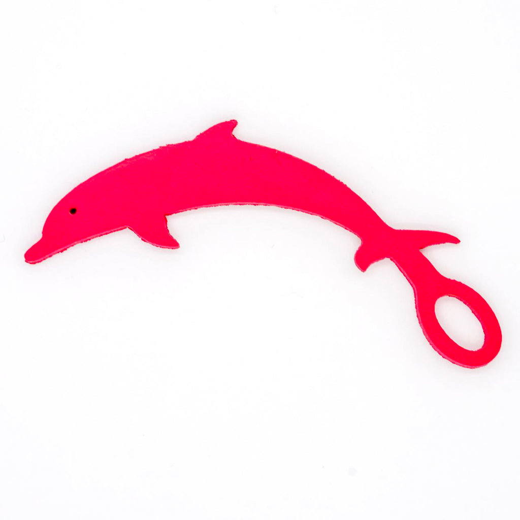 Dolphin shaped goggle tag to identify your goggles when you leave them on the pool deck. Get your Swim Loops goggle tags at www.swimloops.com.