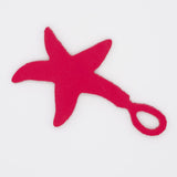 Dark pink starfish shaped Swim Loops goggle tag to label swim goggles